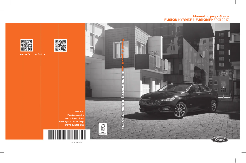 Page 1 de la notice Manuel utilisateur Ford Fusion Hybrid (2017)