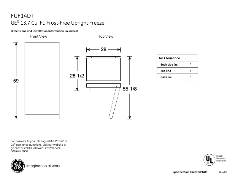 Image de la première page du manuel de l'appareil FUF14DTRWH