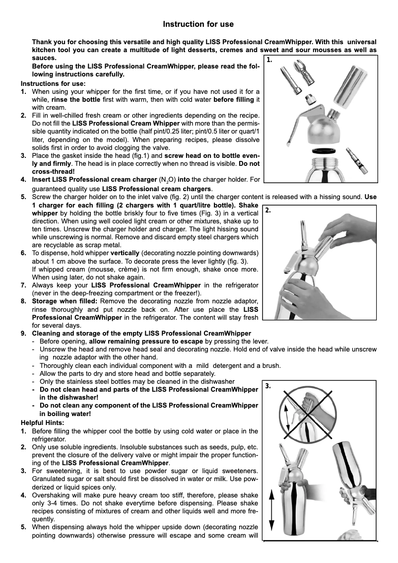 Page 1 de la notice Manuel utilisateur LISS Pro