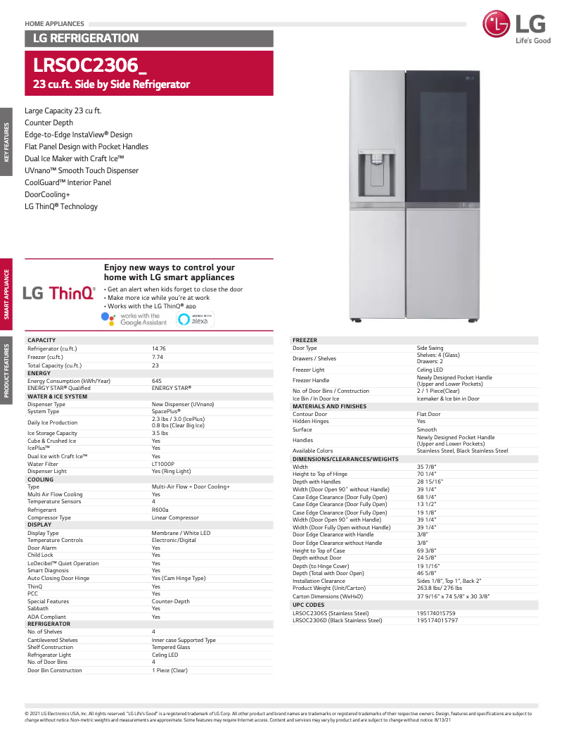 Image de la première page du manuel de l'appareil LRSOC2306D