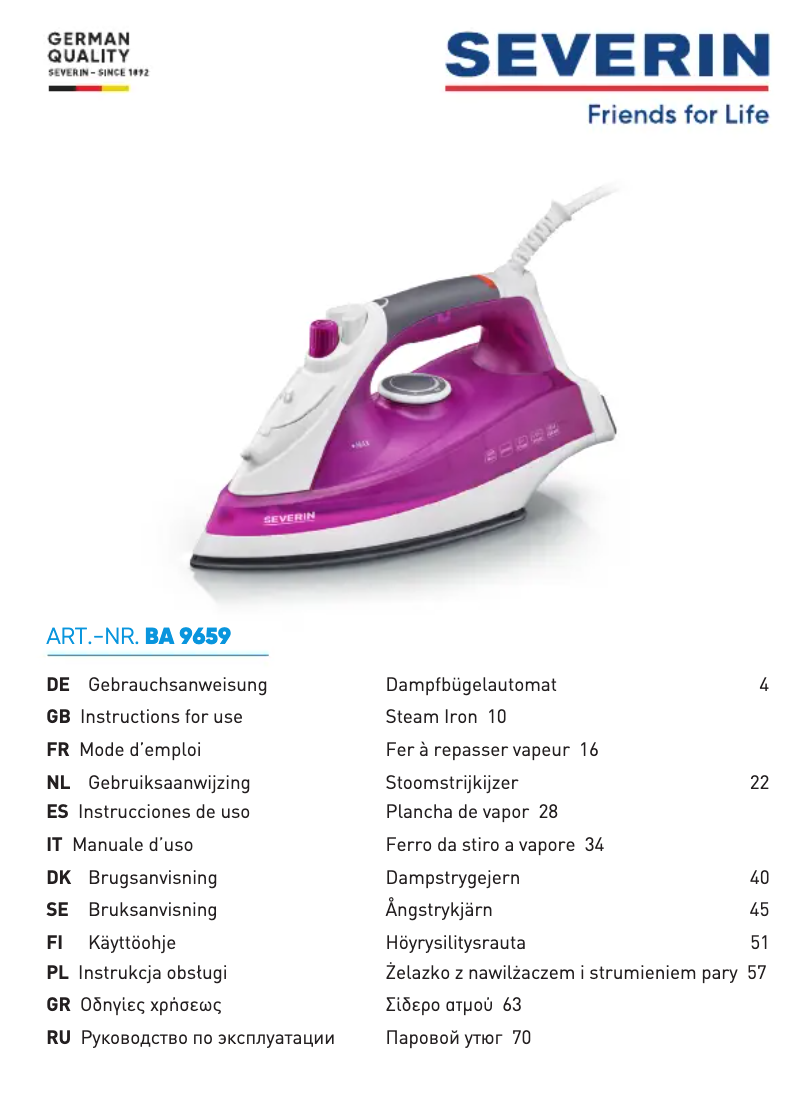 Image de la première page du manuel de l'appareil BA 3234