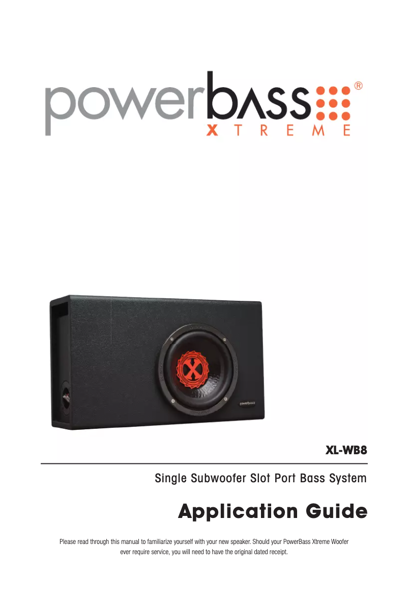 Page n°1 - Manuel utilisateur PowerBass XL-WB8