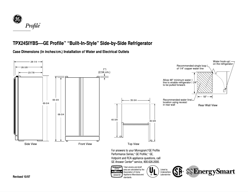 Imagen de la primera página del manual del dispositivo Profile TPX24SIYBS
