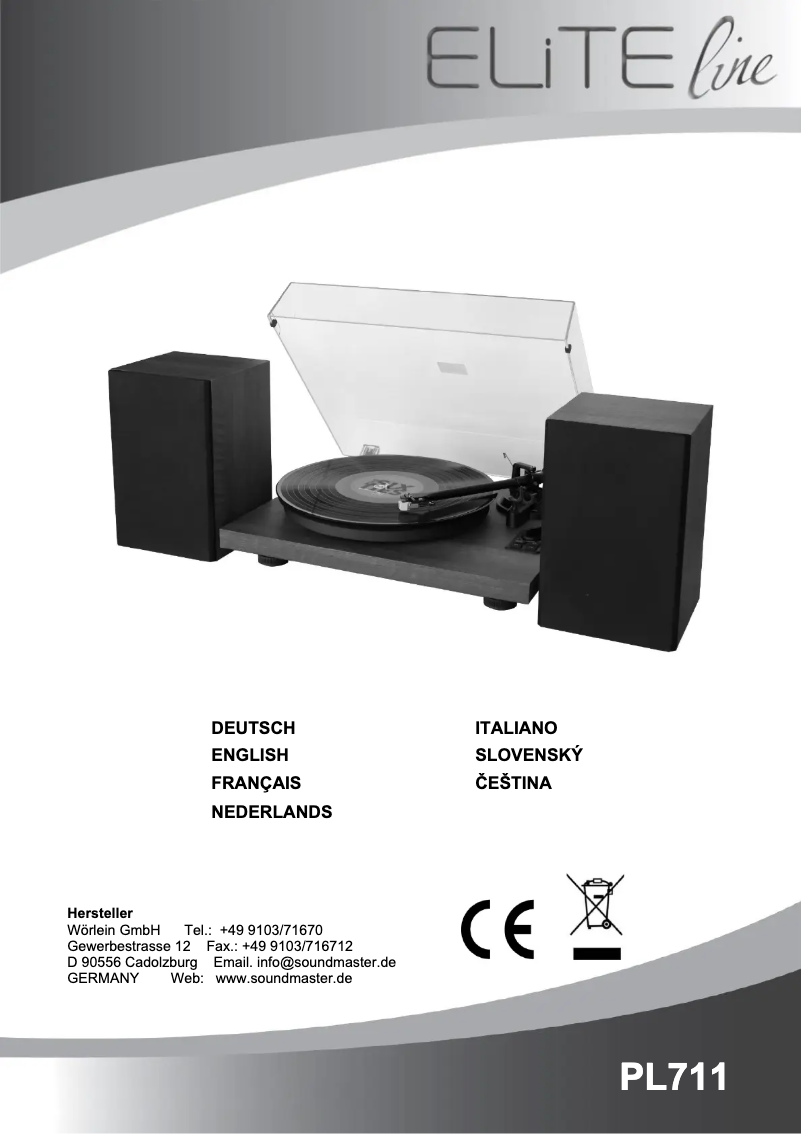 Page n°1 - Manuel utilisateur Soundmaster PL711