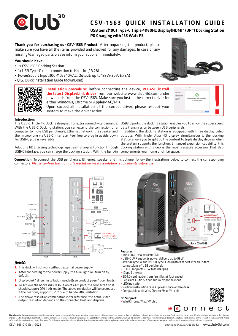 Página 1 del manual Manual de usuario CLUB3D CSV-1563