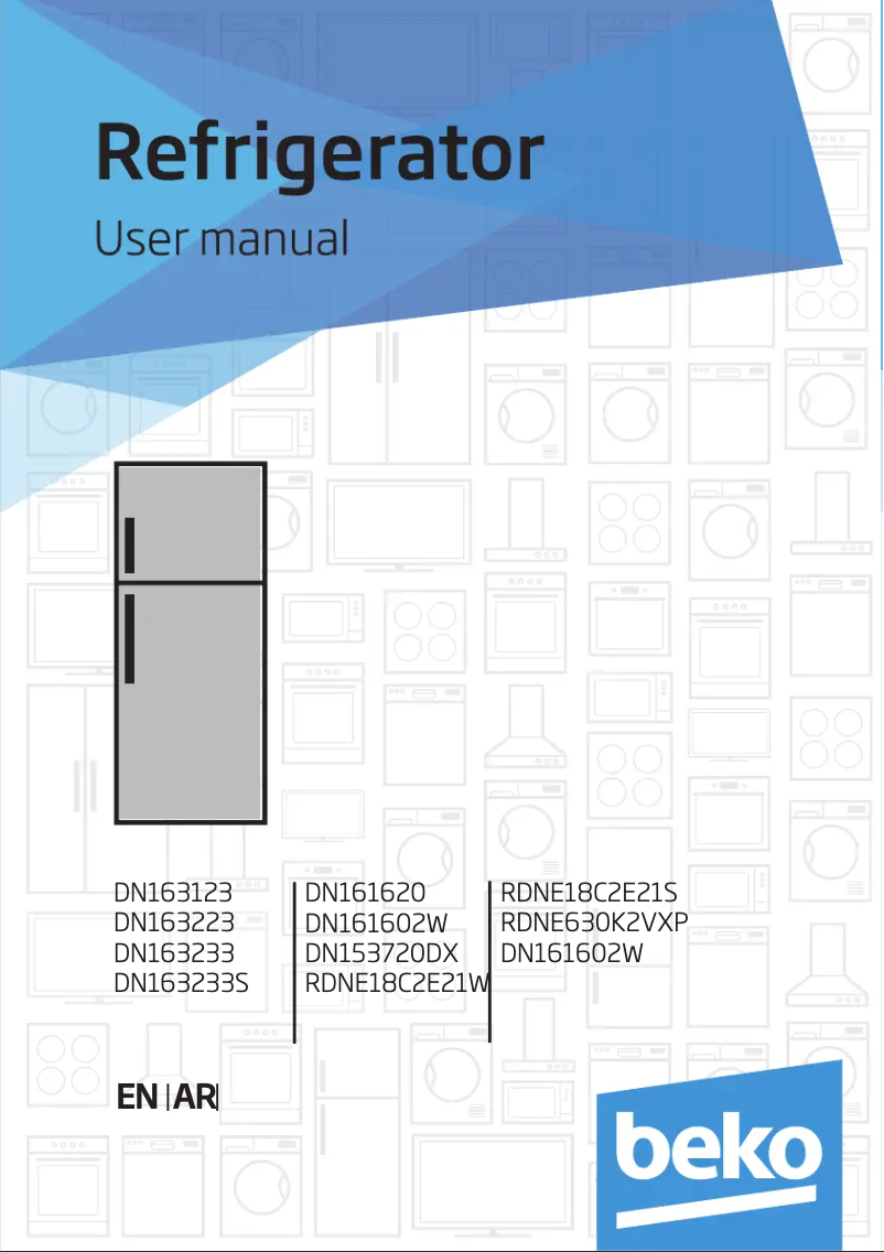 Page 1 de la notice Manuel utilisateur Beko DN161620