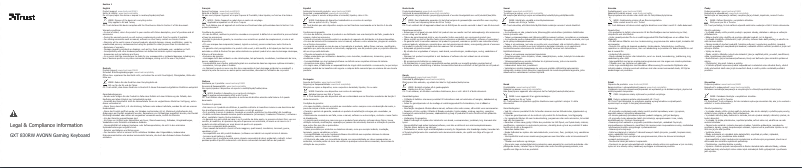 Page 1 de la notice Manuel utilisateur Trust Torac GXT 856