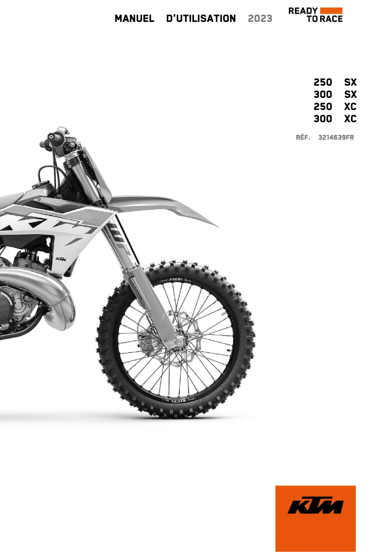 Page 1 de la notice Manuel utilisateur KTM 250 XC (2023)