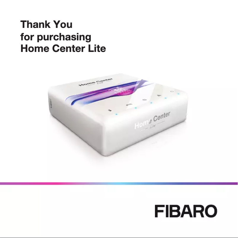 Page 1 de la notice Manuel utilisateur Fibaro Home Center 3 Lite