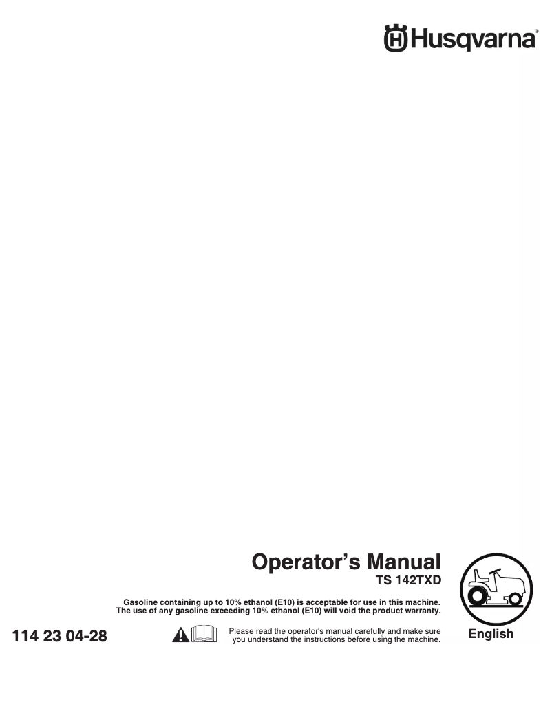 Page 1 de la notice Manuel utilisateur Husqvarna TS 142TXD