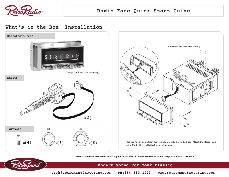 Page 1 de la notice Manuel utilisateur RetroSound RetroRadio M2