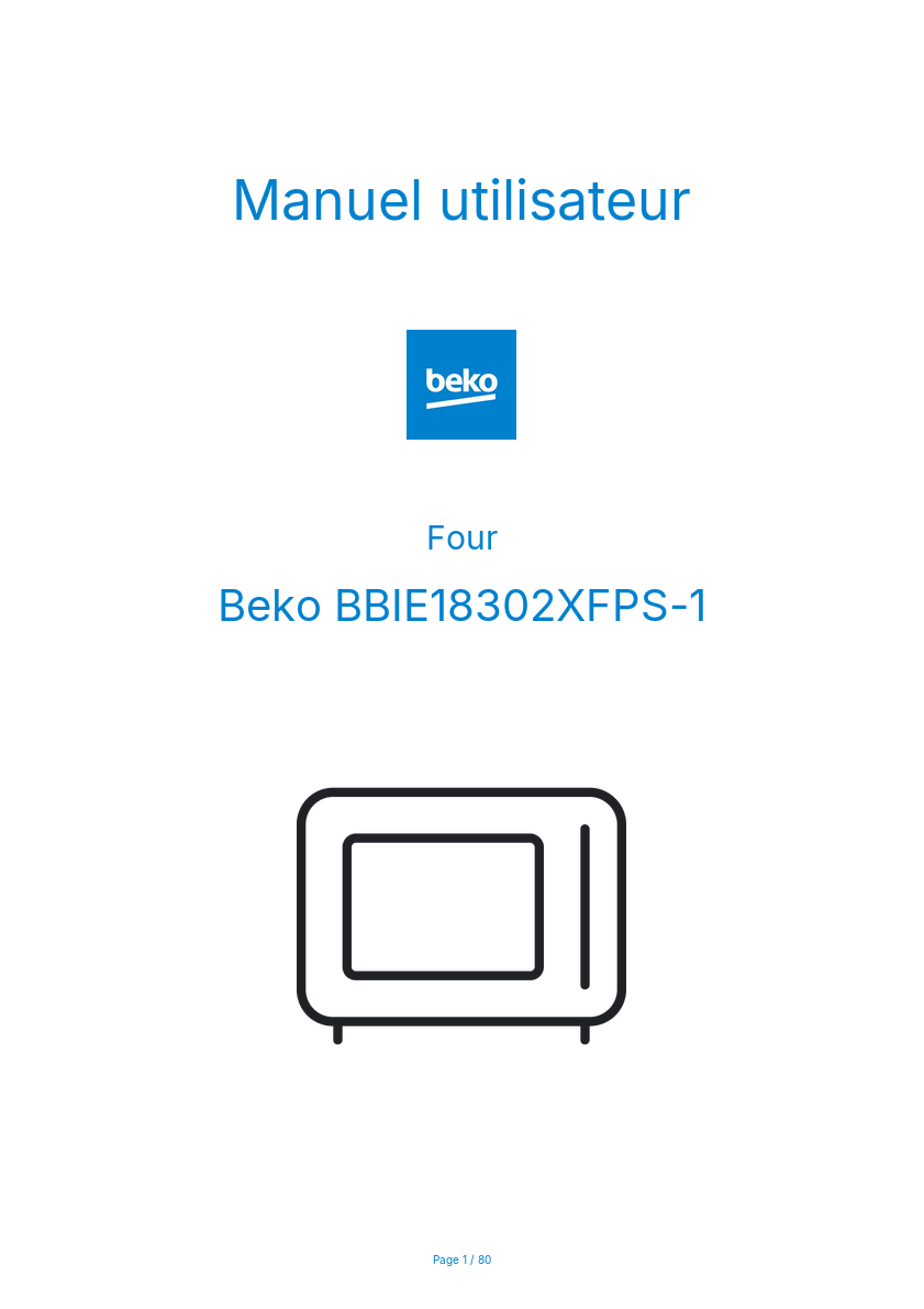 Page n°1 - Manuel utilisateur Beko BBIE18302XFPS-1
