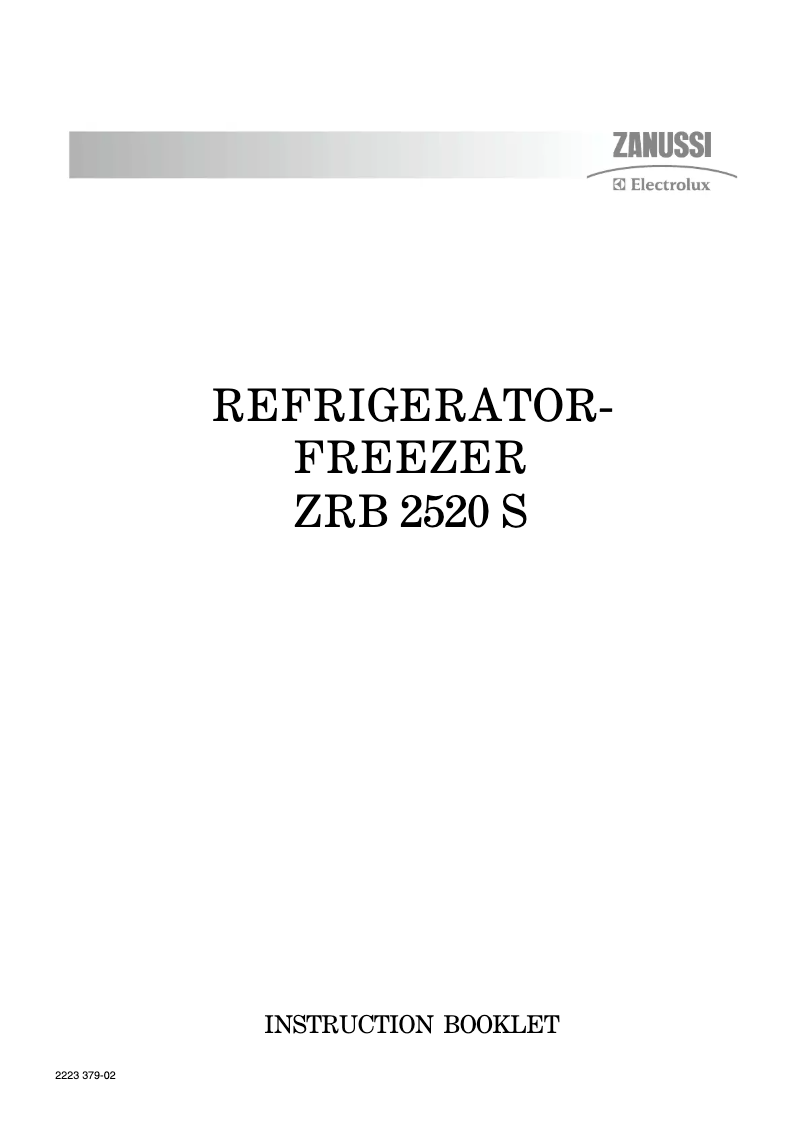 Image de la première page du manuel de l'appareil ZRB2520S