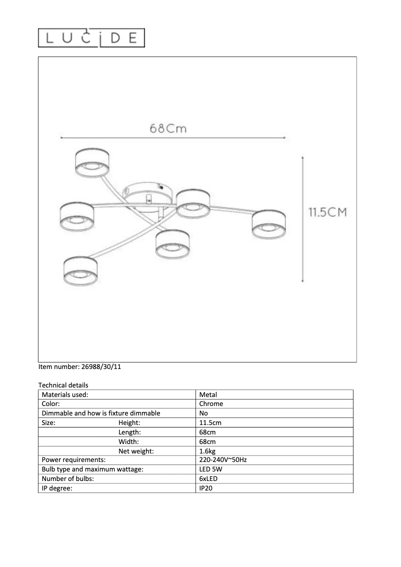 Image de la première page du manuel de l'appareil Alys-LED