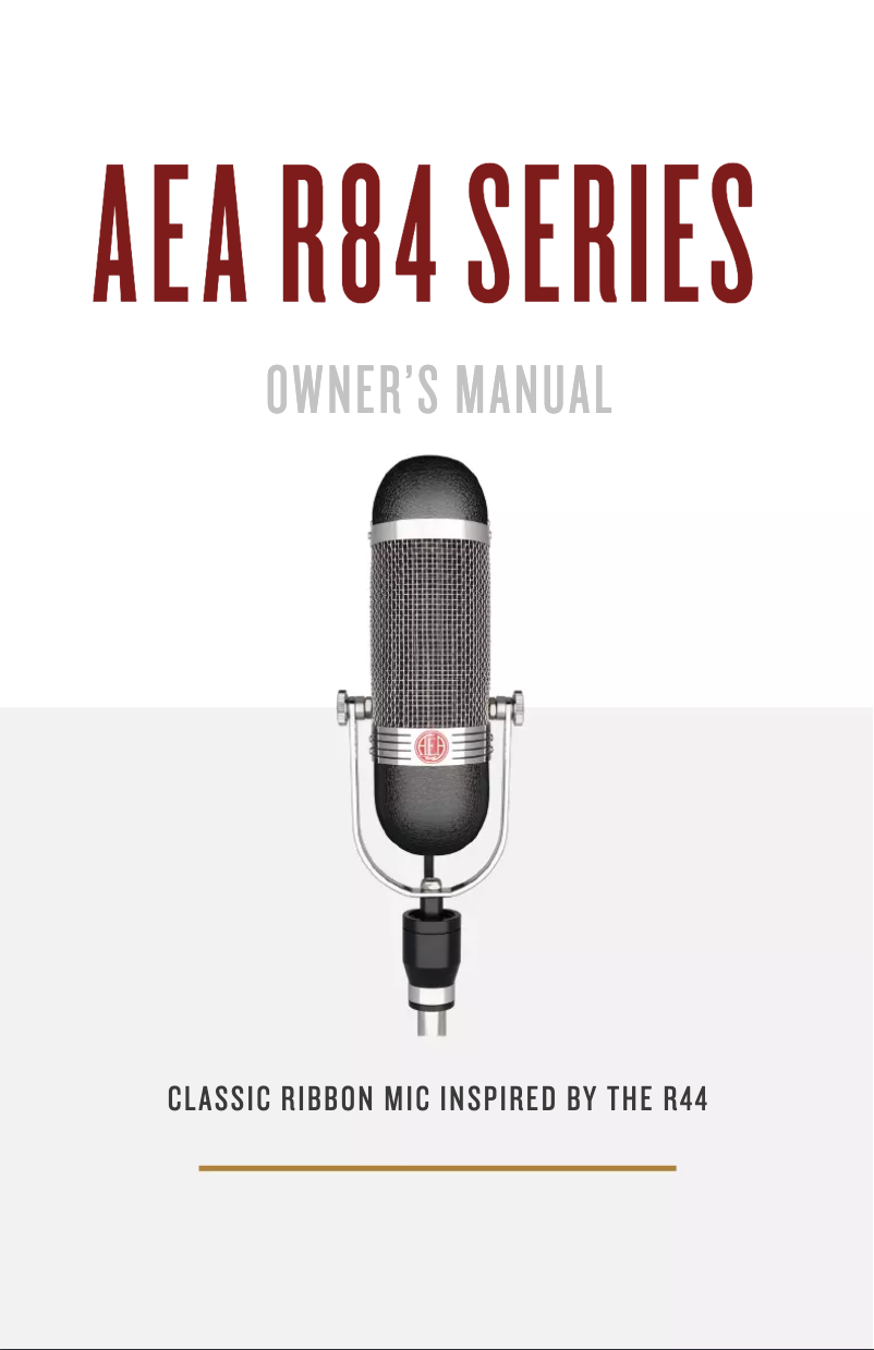 Page n°1 - Manuel utilisateur AEA R84