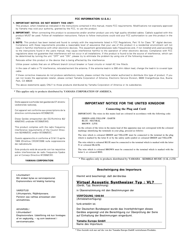 Image de la première page du manuel de l'appareil VL7