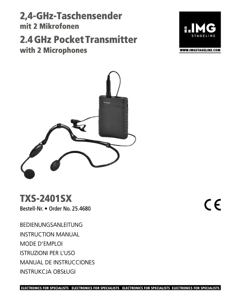 Image de la première page du manuel de l'appareil TXS-2401SX