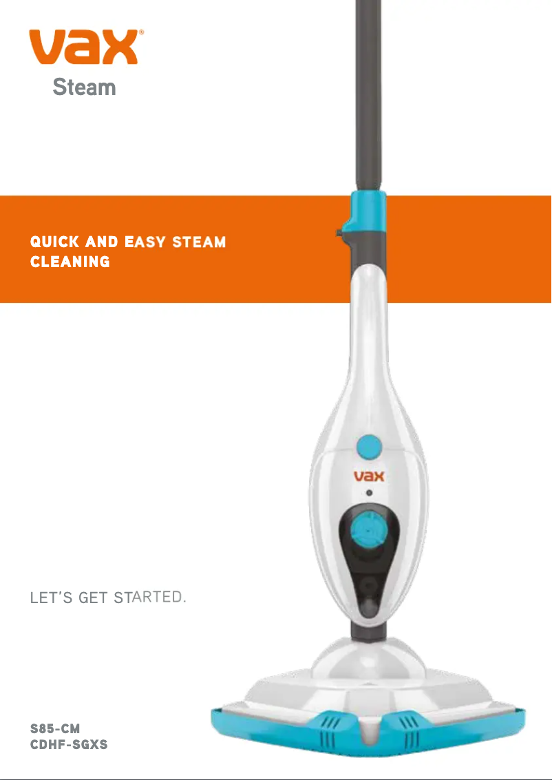 Page n°1 - Manuel utilisateur Vax Steam S85-CM