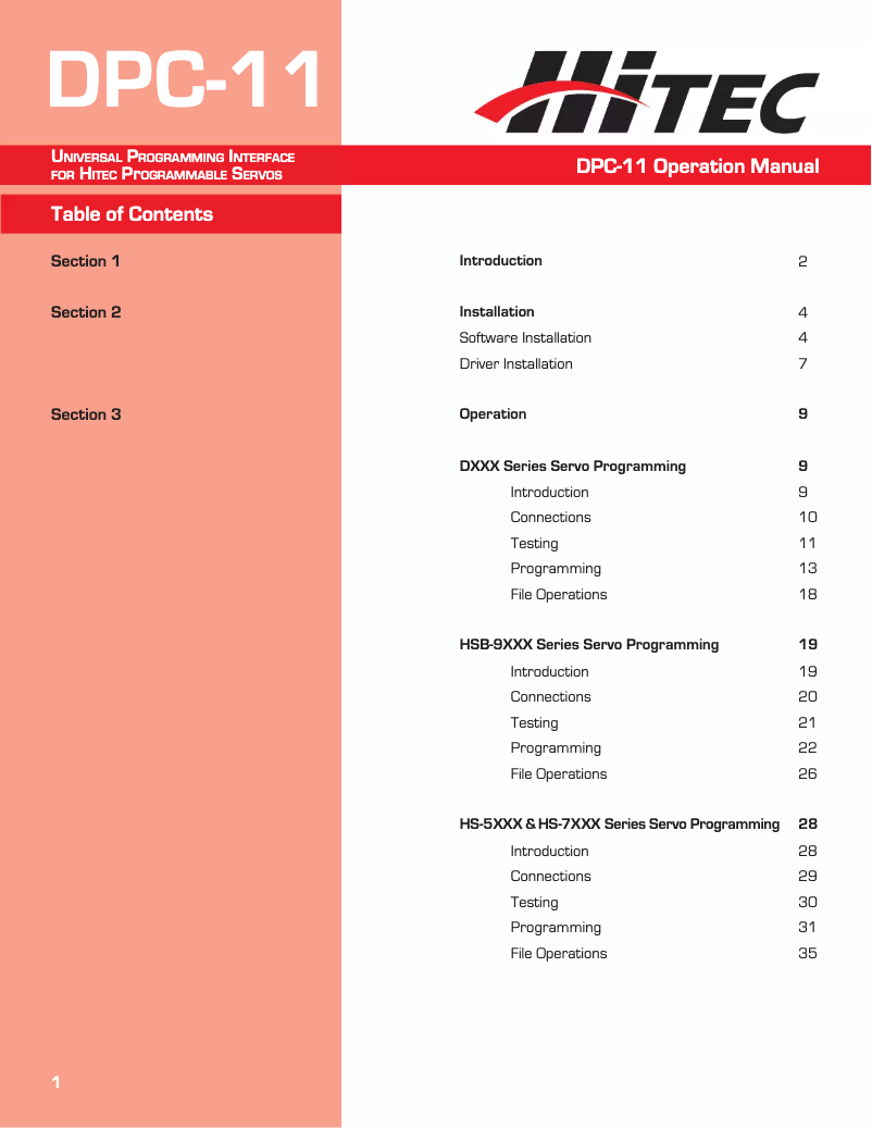 Image de la première page du manuel de l'appareil MULTIPLEX DPC-11