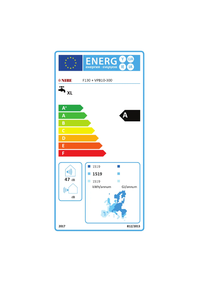 Page 1 de la notice Manuel utilisateur Nibe F130