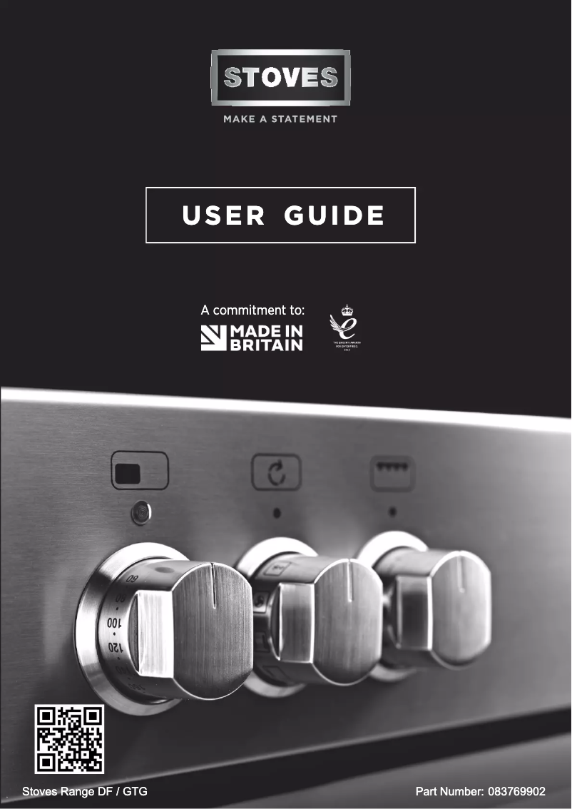 Page 1 de la notice Manuel utilisateur Stoves Precision Deluxe S900DF GTG