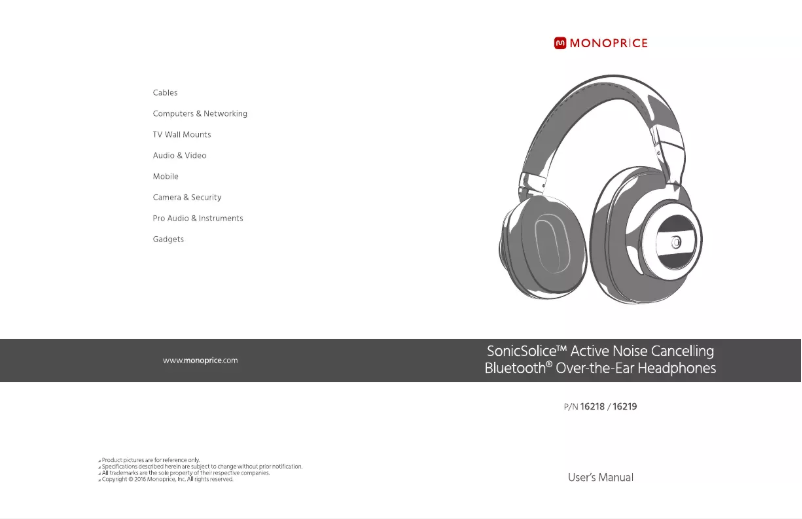 Page 1 de la notice Manuel utilisateur Monoprice SonicSolace