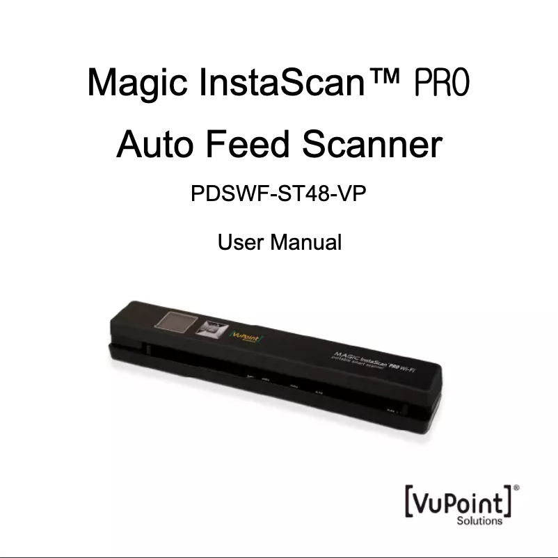Page 1 de la notice Manuel utilisateur Vupoint Solutions Magic InstaScan Pro PDSWF-ST48-VP