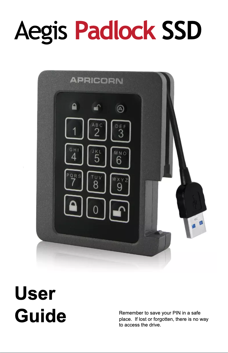 Página 1 del manual Manual de usuario Apricorn Aegis Padlock SSD