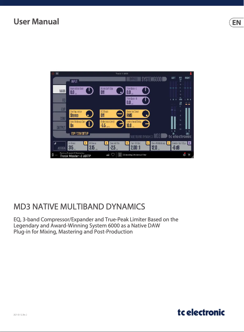 Image de la première page du manuel de l'appareil MD3 Native