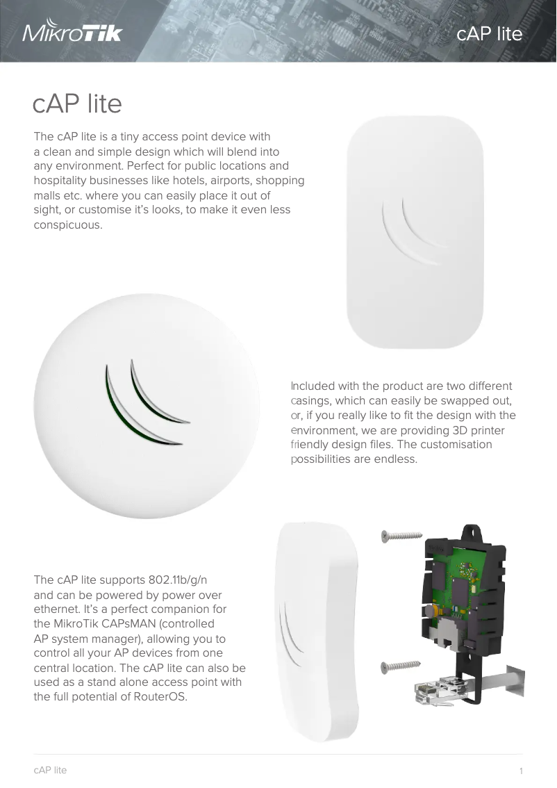 Page n°1 - Brochure Mikrotik cAP lite