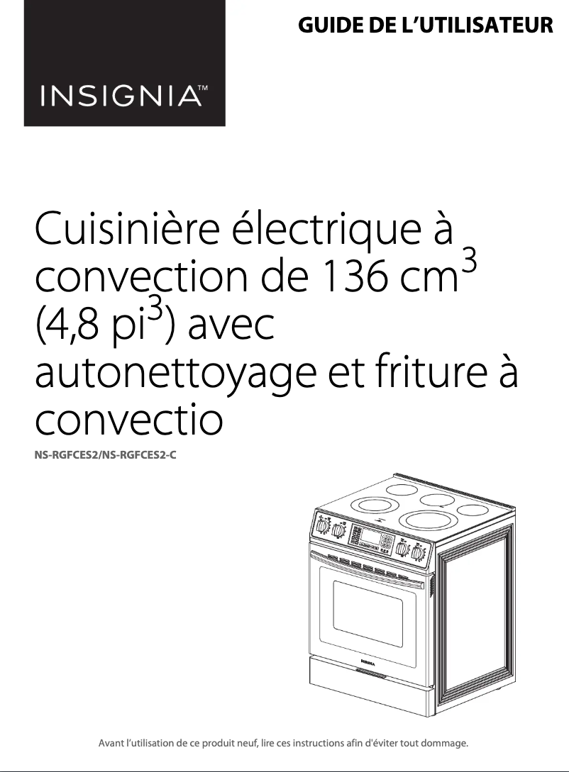 Image de la première page du manuel de l'appareil NS-RGFCES2