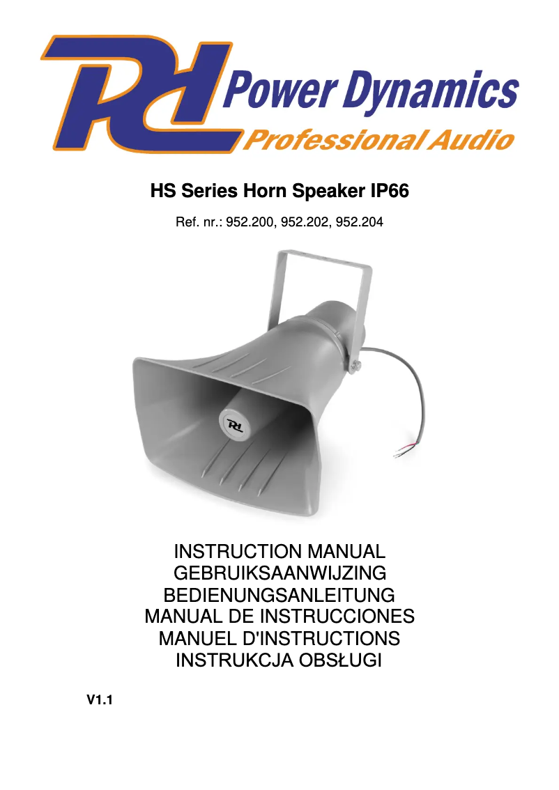 Page n°1 - Manuel utilisateur Power Dynamics HS30