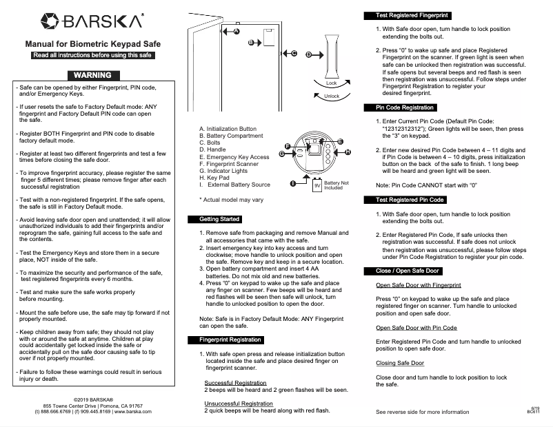 Page 1 de la notice Manuel utilisateur Barska AX13378