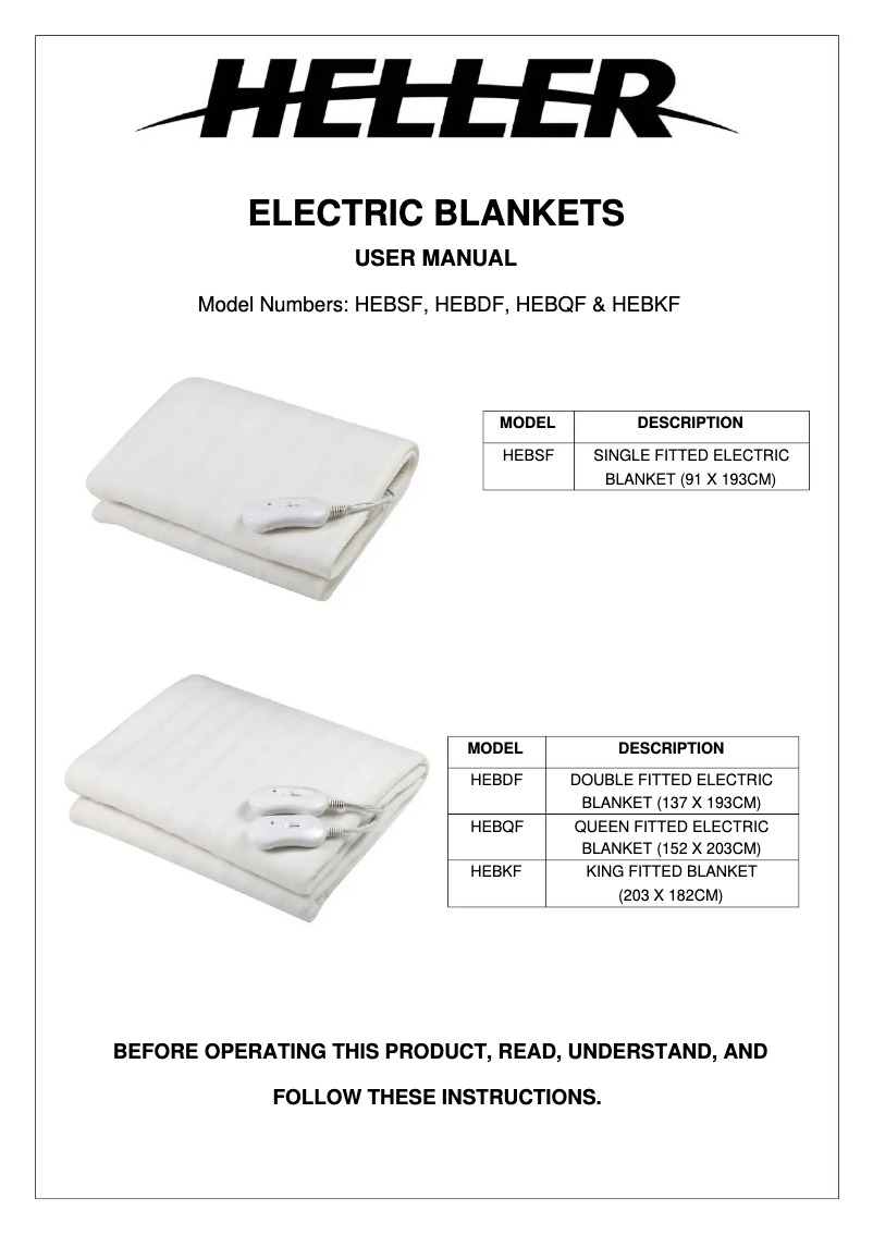 Page 1 de la notice Manuel utilisateur Heller HEBDF2