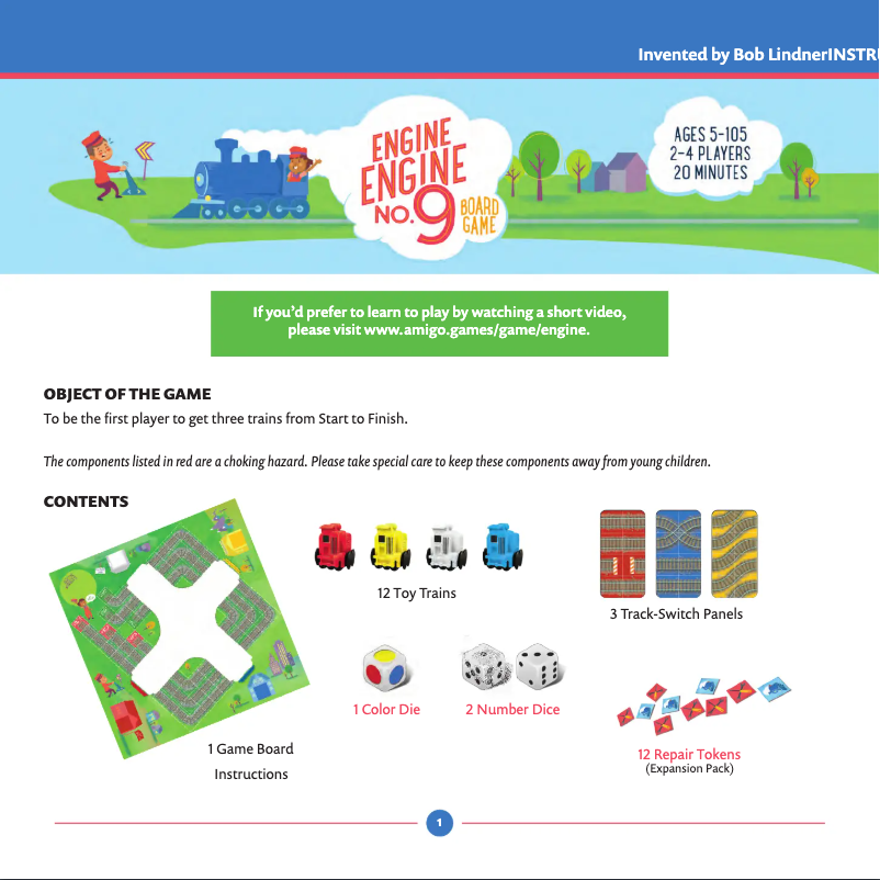 Page 1 de la notice Manuel utilisateur Amigo Engine, Engine No. 9