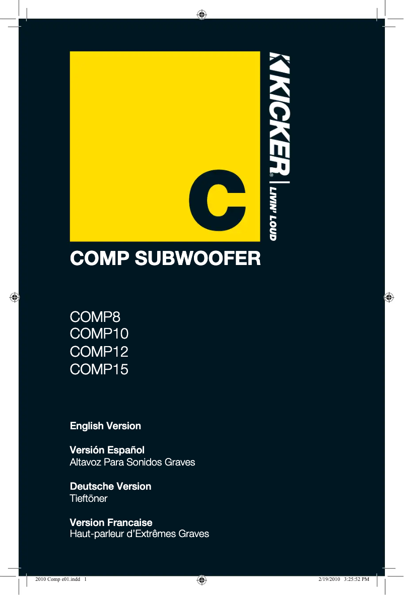 Página 1 del manual Manual de usuario Kicker Comp C10D4