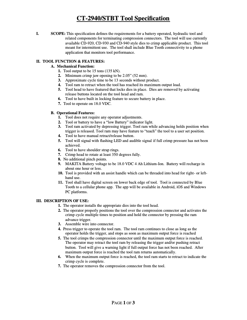 Page 1 de la notice Fiche technique Panduit CT-2940/STBT