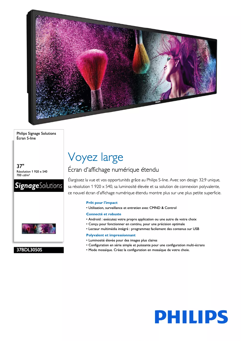 Image de la première page du manuel de l'appareil 37BDL3050S
