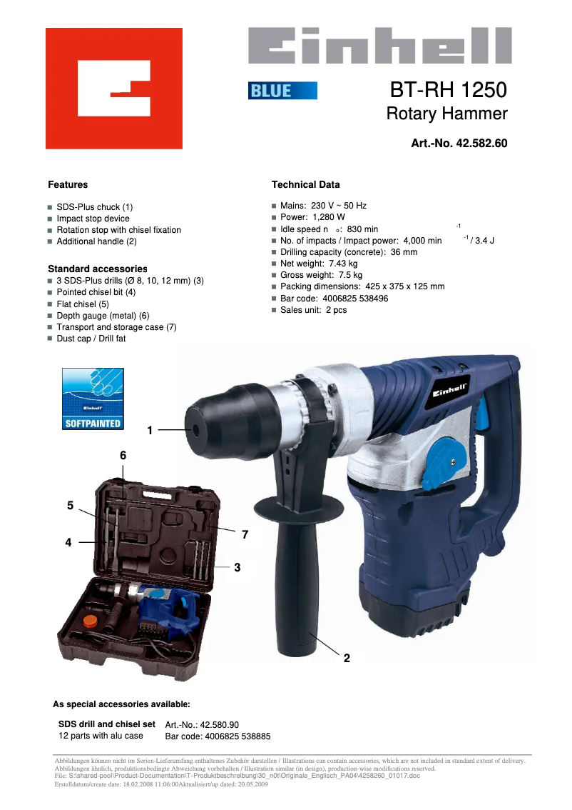 Image de la première page du manuel de l'appareil BT-RH 1250