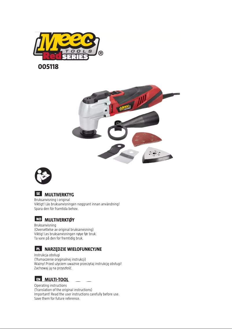 Page n°1 - Manuel utilisateur Meec Tools 005-118