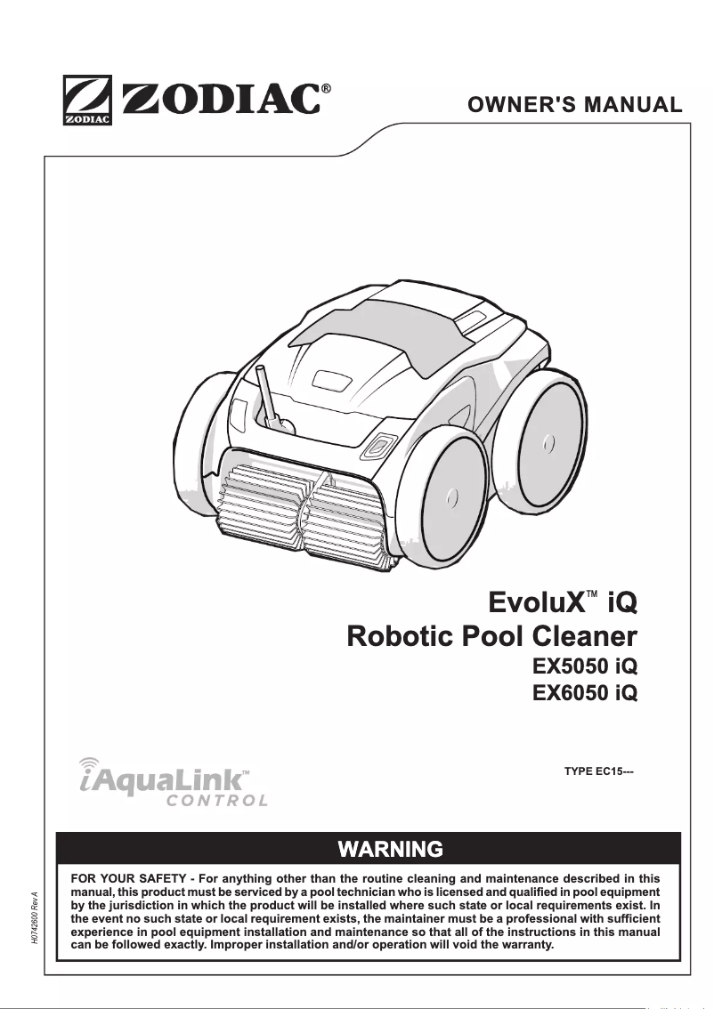 Page n°1 - Manuel utilisateur Zodiac EvoluX EX6050 iQ