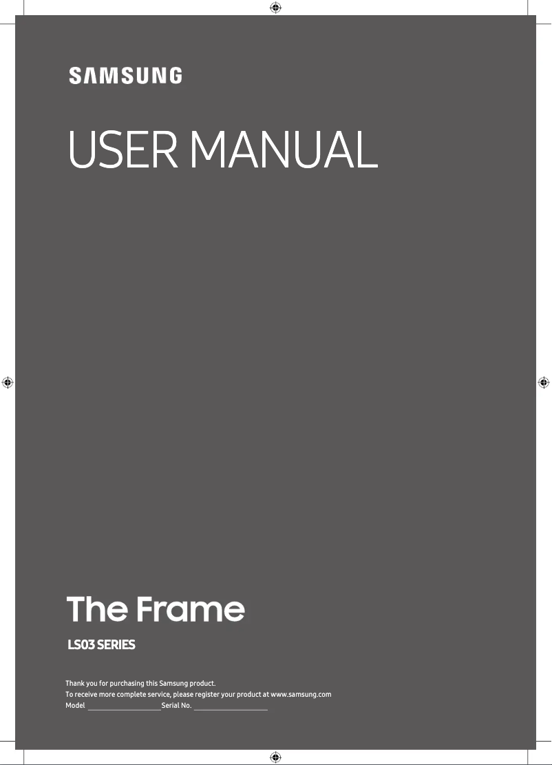 Page 1 de la notice Manuel utilisateur Samsung The Frame QE65LS03