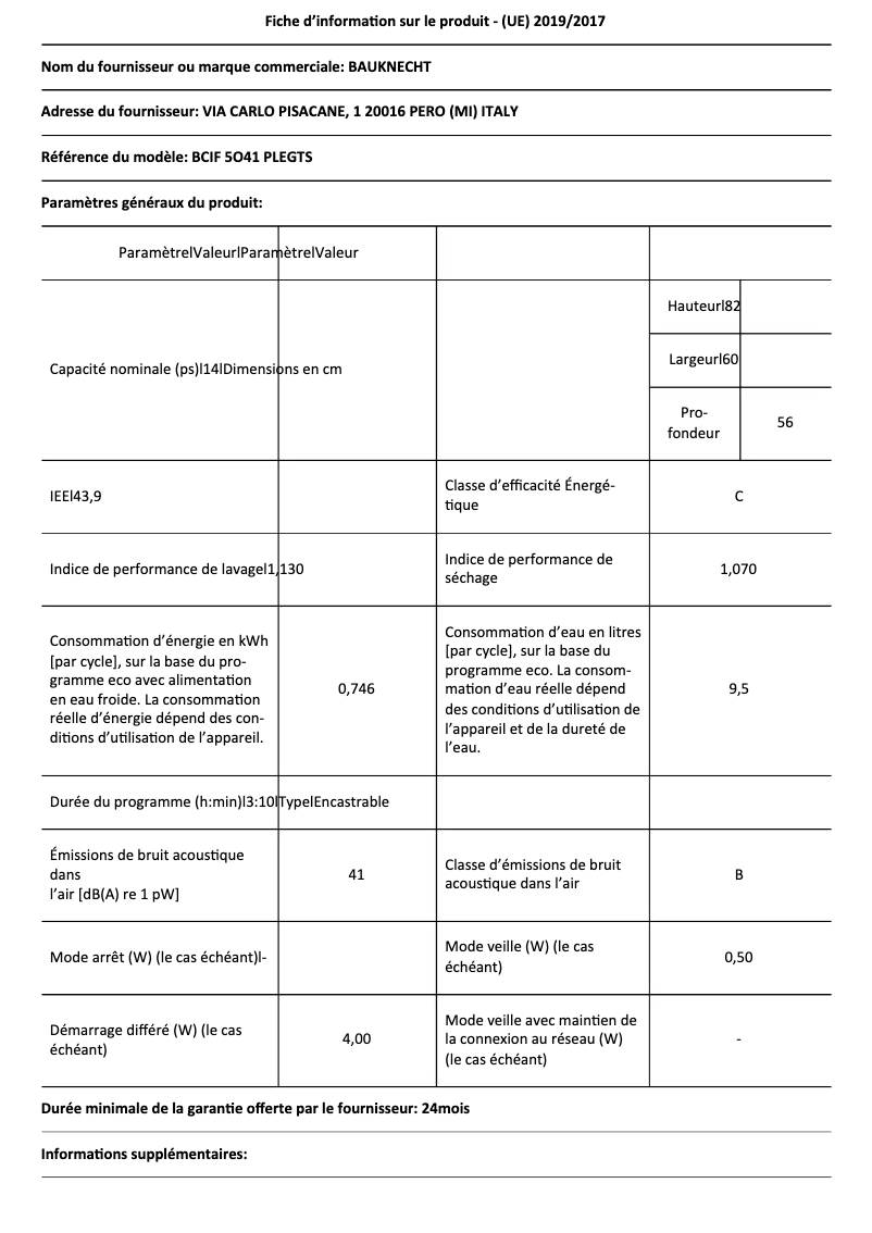 Image de la première page du manuel de l'appareil BCIF 5O41 PLEGTS