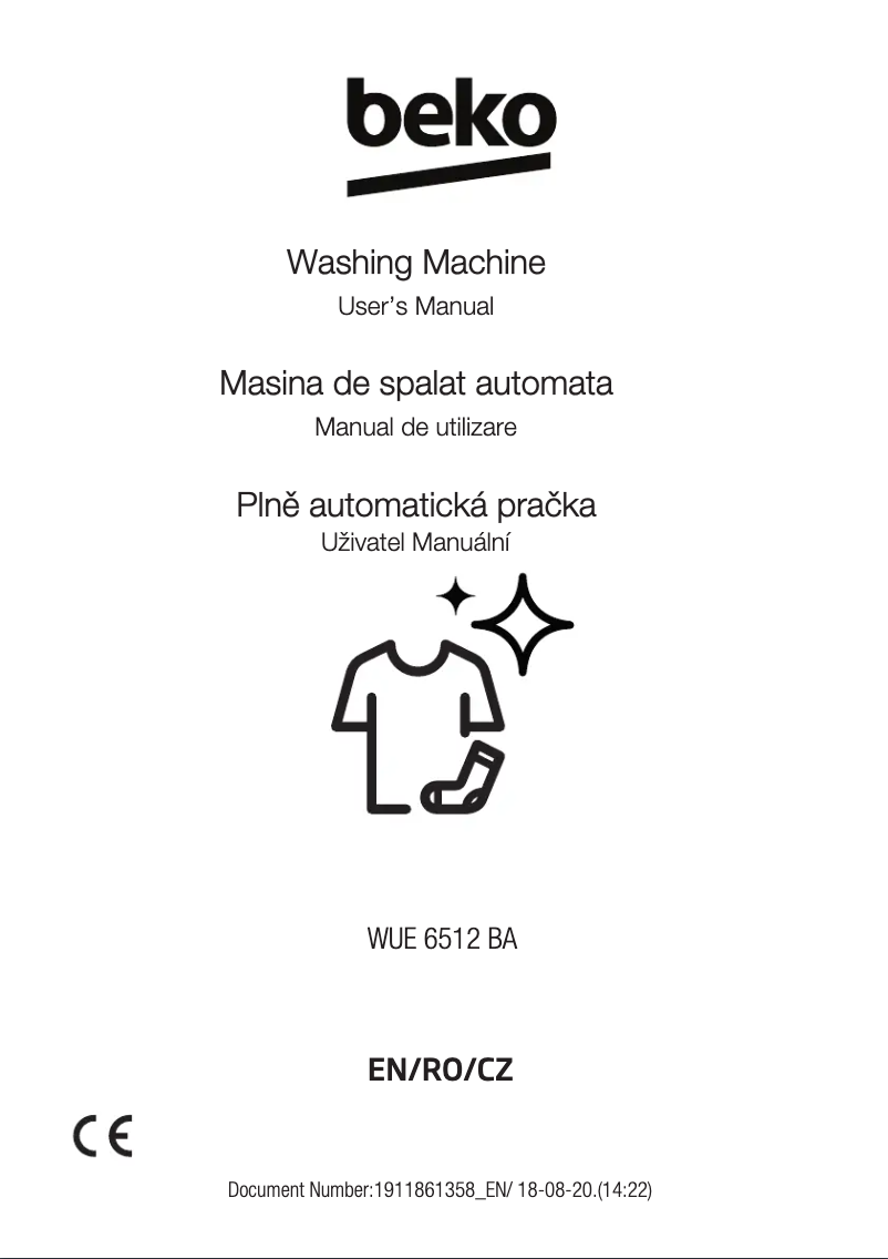 Image de la première page du manuel de l'appareil WUE6512BA