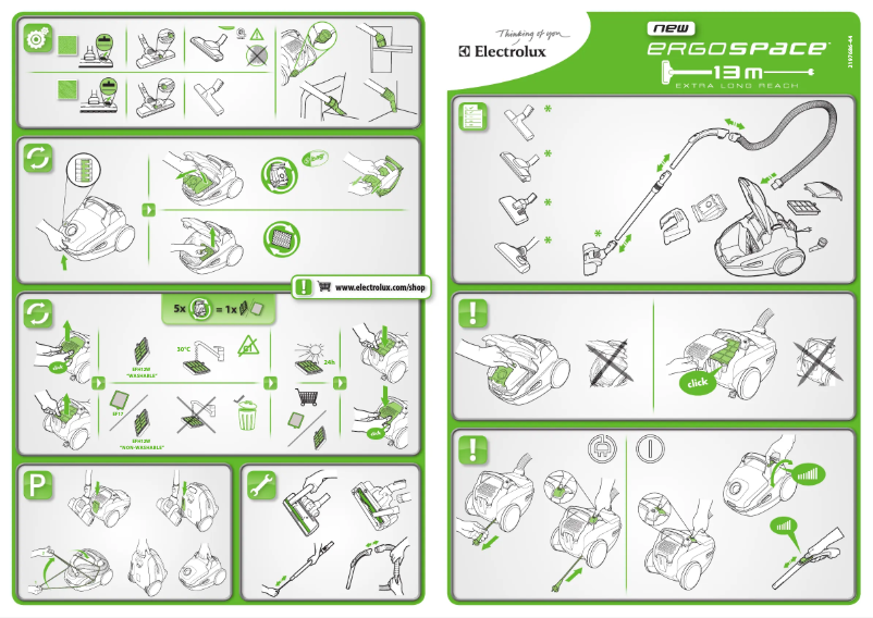 Page 1 de la notice Manuel utilisateur Electrolux ErgoSpace ZE310