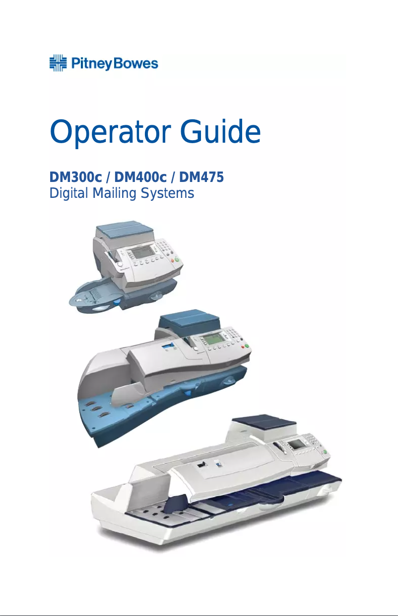 Page n°1 - Manuel utilisateur Pitney Bowes DM475