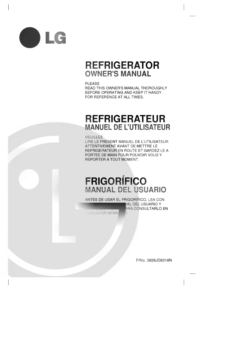 Page 1 de la notice Manuel utilisateur LG GR-131SSF