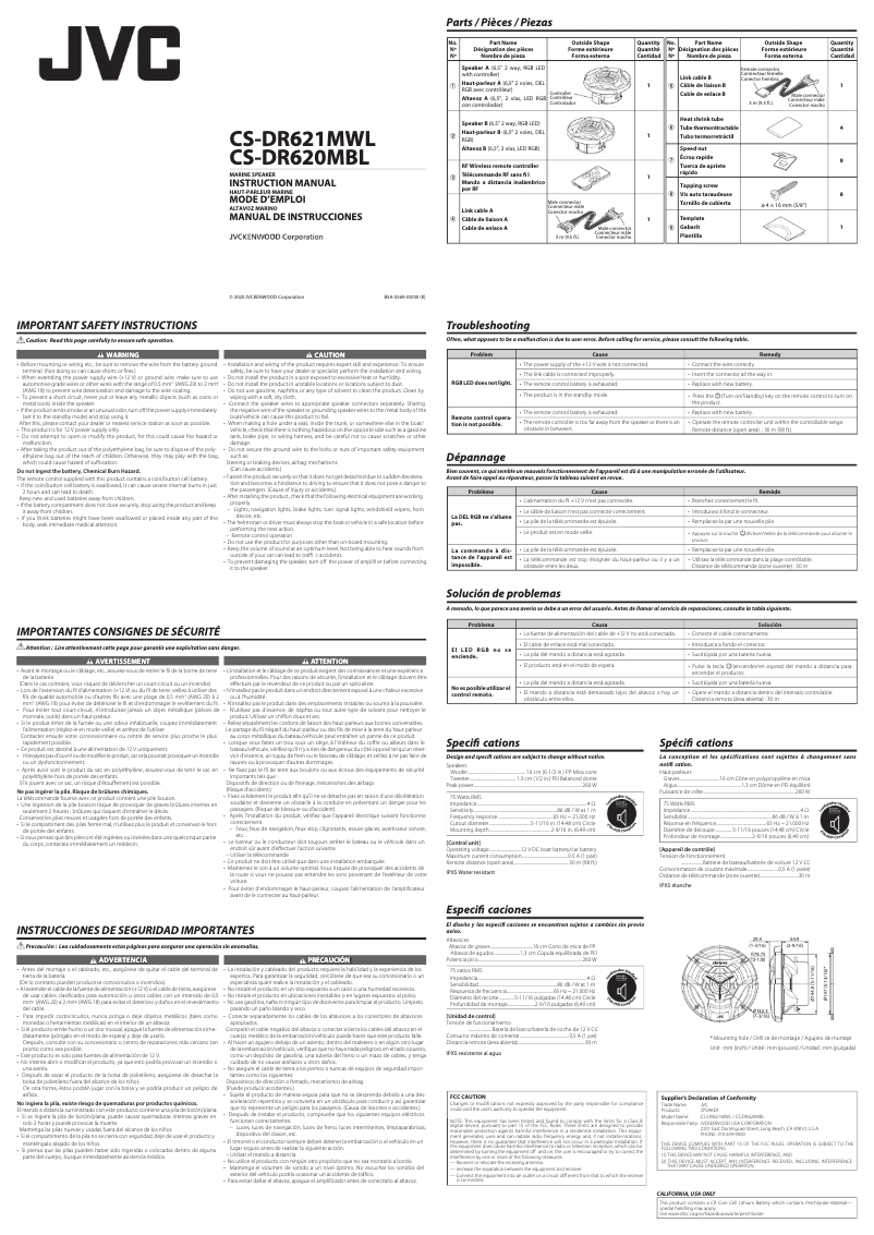 Image de la première page du manuel de l'appareil CS-DR621MWL