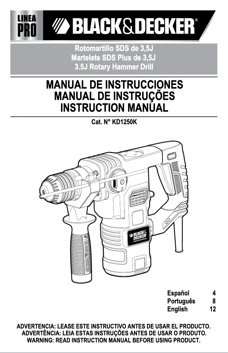 Página 1 del manual Manual de usuario Black & Decker KD1250