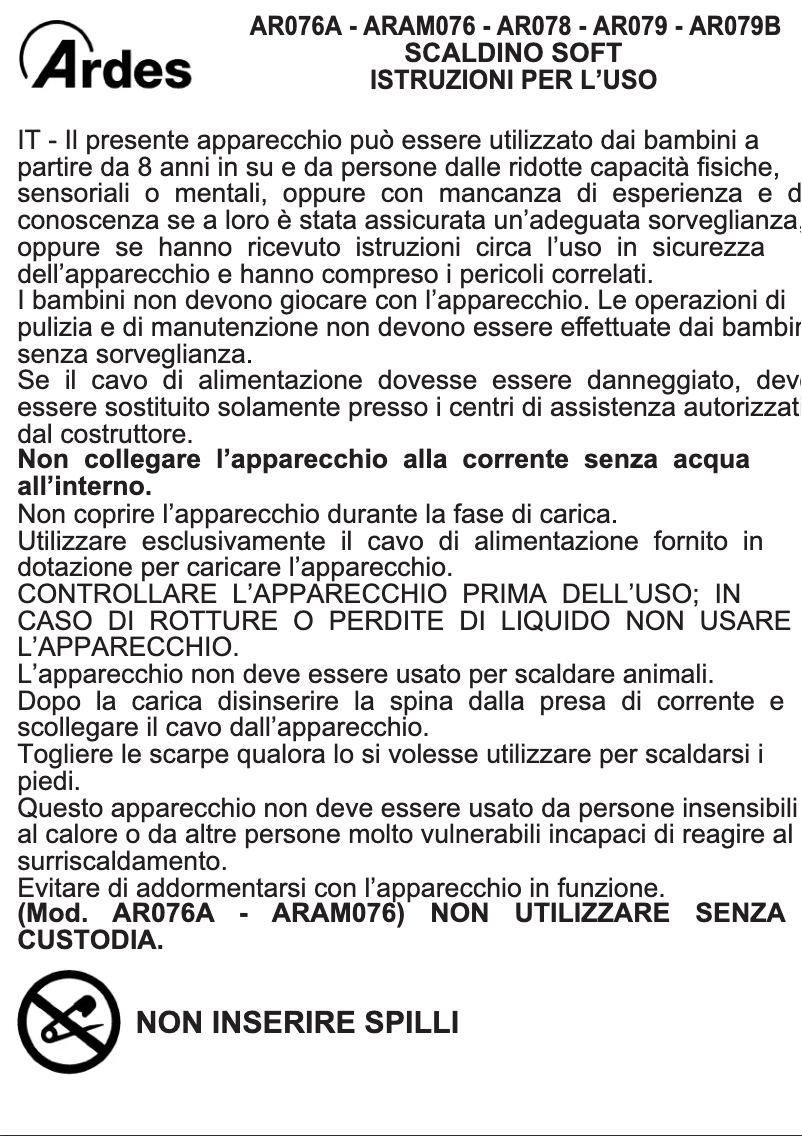 Page n°1 - Manuel utilisateur Ardes AR079B